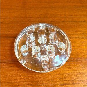 Clear Glass Flower Frog vintage Mcm